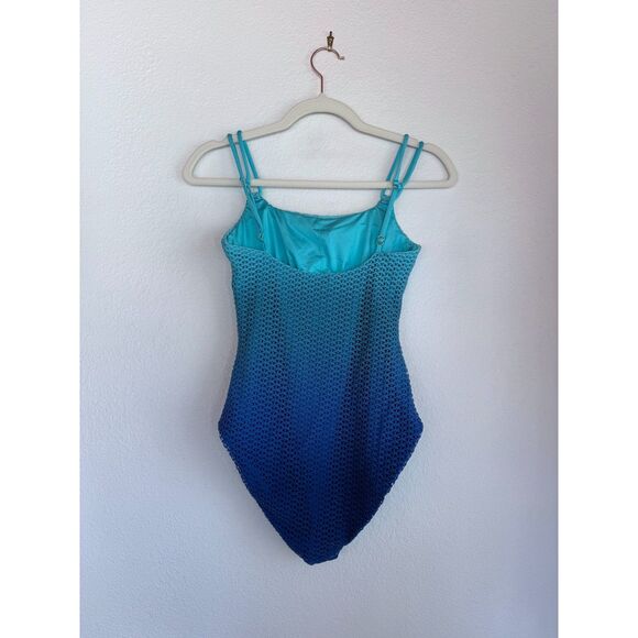 NWT Trina Turk Women's Sun Opal One-Piece Swimsuit in Moon Blue Ombre Size 4 - Picture 6 of 13
